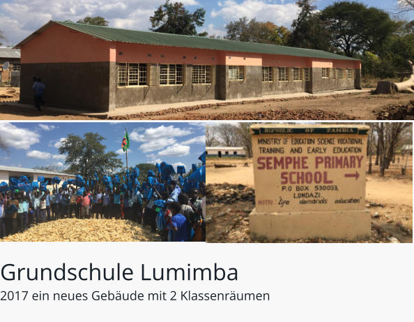Grundschule Lumimba 2017 ein neues Gebäude mit 2 Klassenräumen